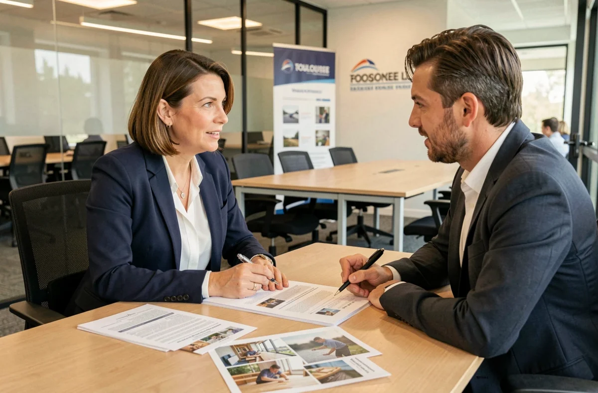 Consultante de Complémentarité Intérim Menuiserie en entretien de recrutement avec un menuisier qualifié à Toulouse