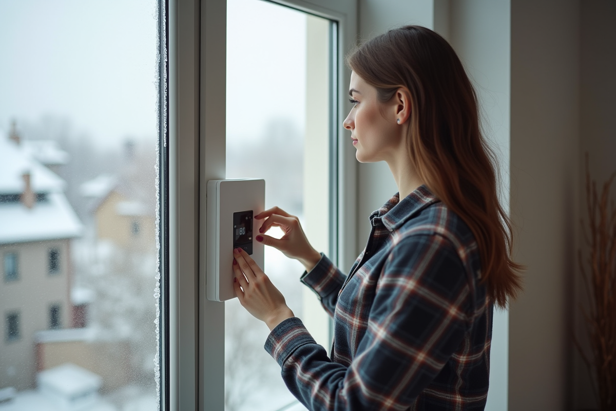Jeune femme ajustant un contrôleur d