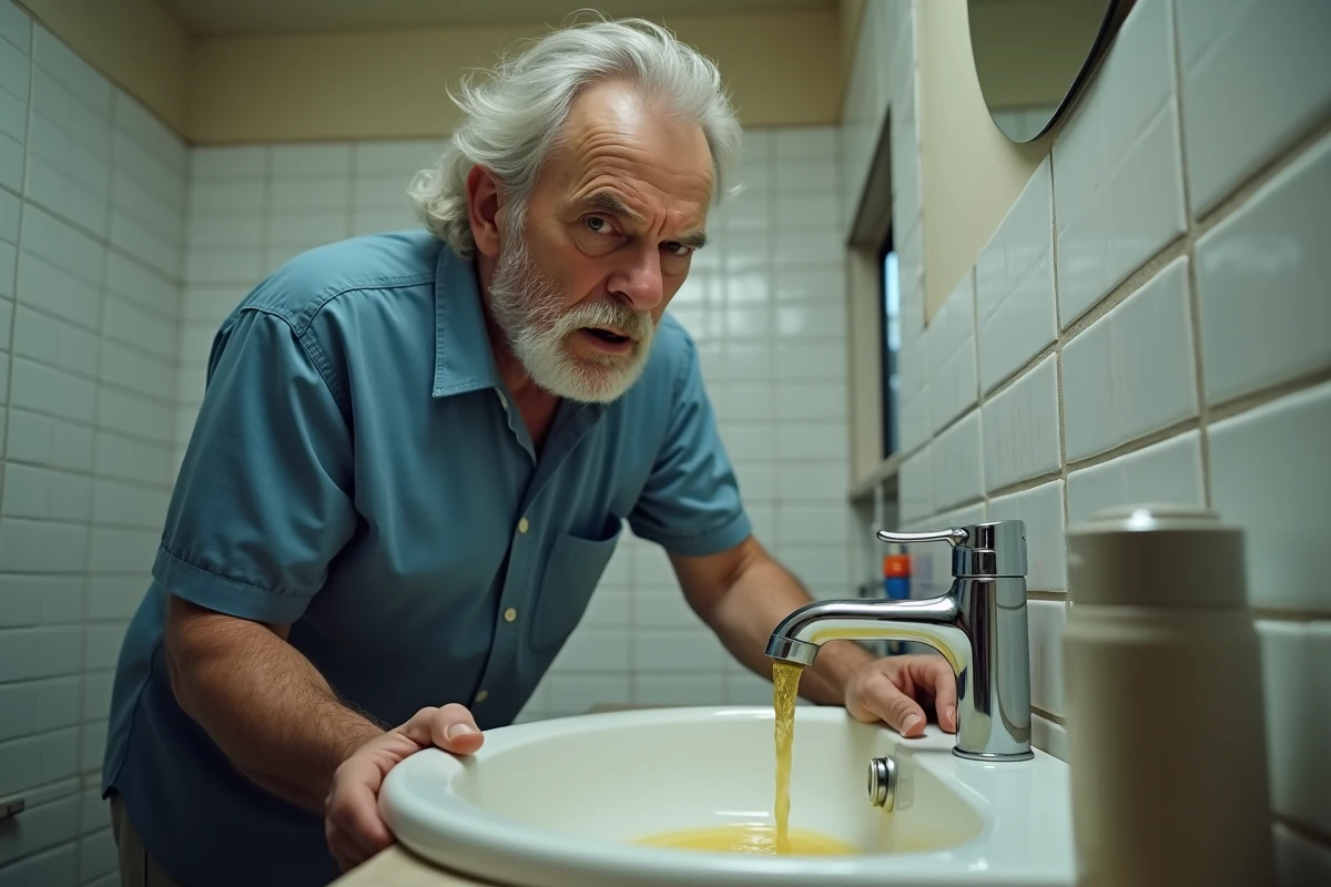 Homme âgé examinant l