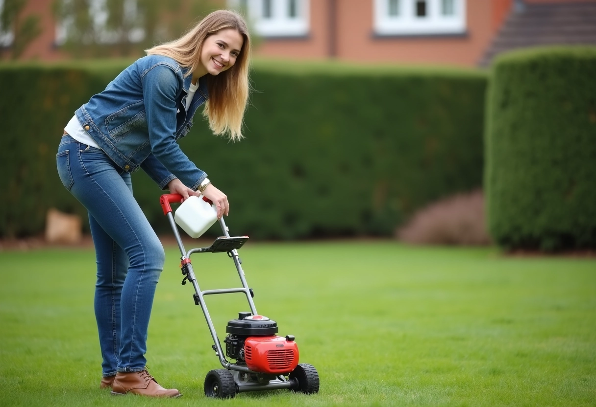 Jeune femme verse de l